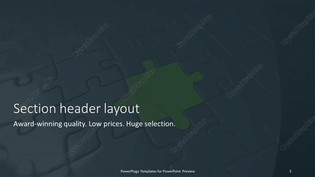 Section Header presentation slide layout
