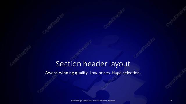 Section Header presentation slide layout