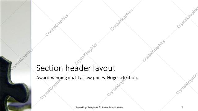 Section Header presentation slide layout