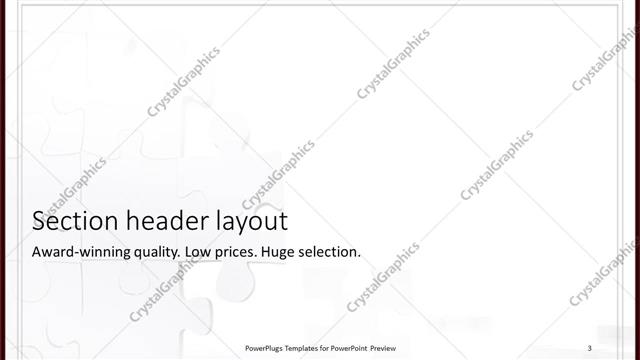Section Header presentation slide layout