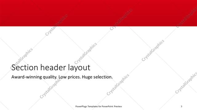 Section Header presentation slide layout