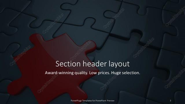 Section Header presentation slide layout