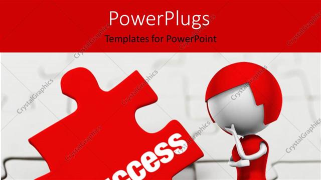  Presentation with thought - Missing success?puzzle piece with 3D man deep in thought?