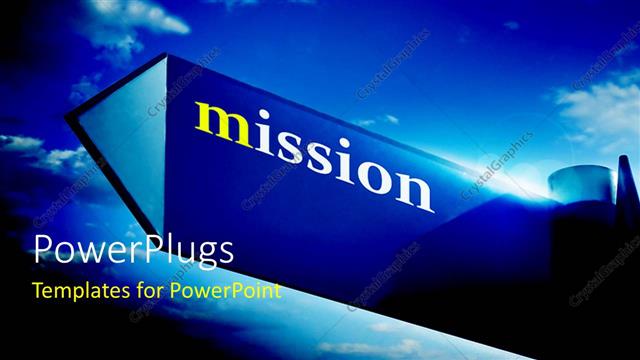  Presentation with mission - A symbol with a lot of clouds in background