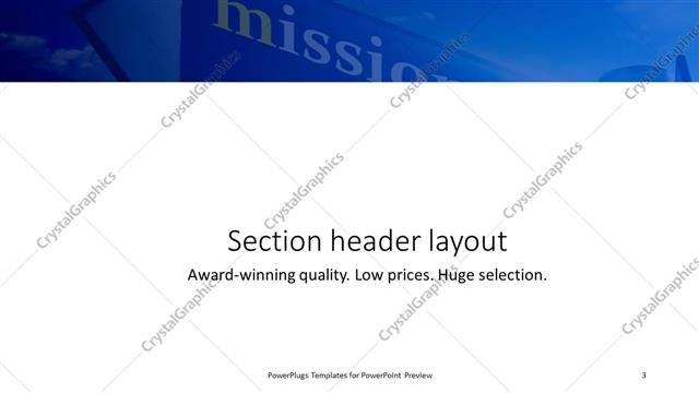 Section Header presentation slide layout