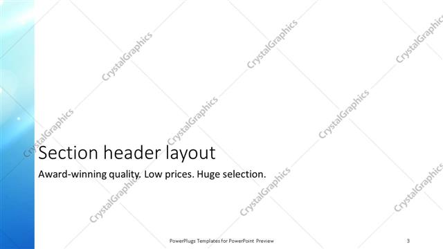 Section Header presentation slide layout