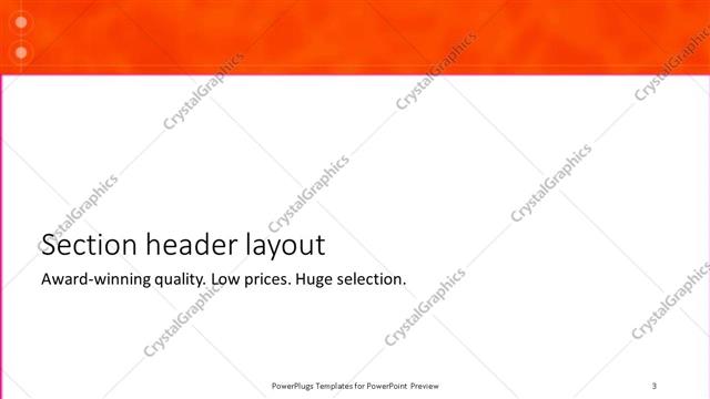 Section Header presentation slide layout