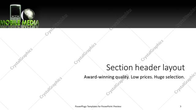 Section Header presentation slide layout