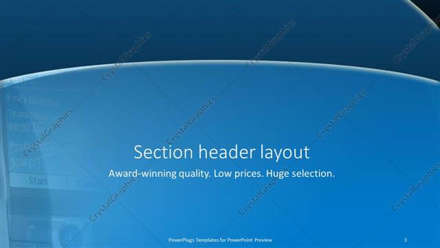 Section Header presentation slide layout
