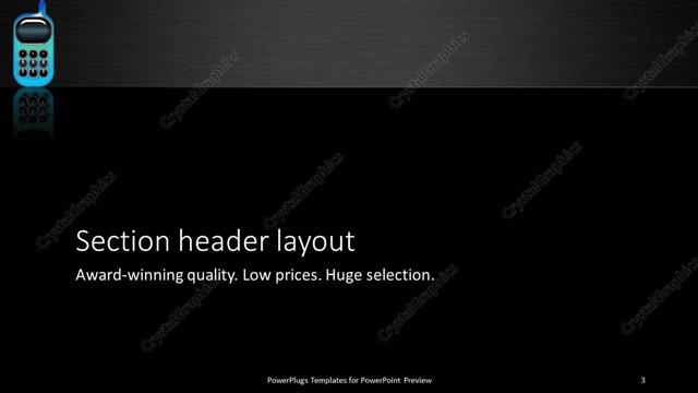 Section Header presentation slide layout