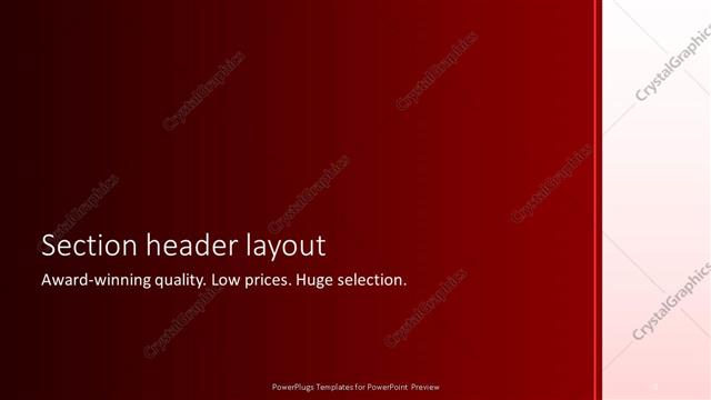 Section Header presentation slide layout