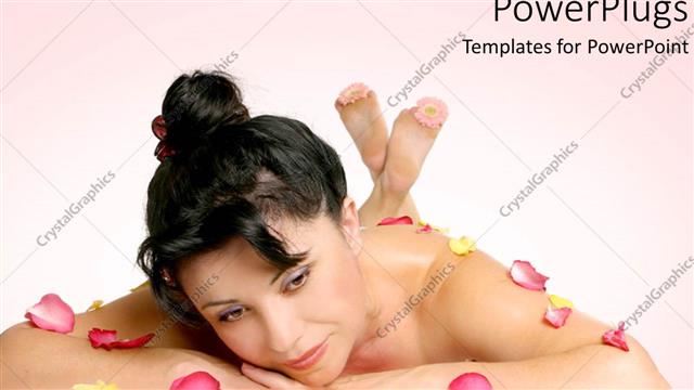  Presentation with reflection - A model lying on the floor with her reflection