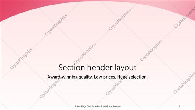 Section Header presentation slide layout