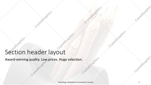 Section Header presentation slide layout