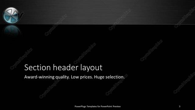 Section Header presentation slide layout
