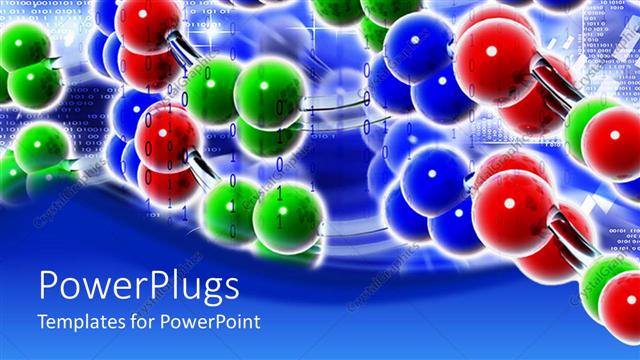  Presentation with dna structure - Molecular structure in red, blue, and green