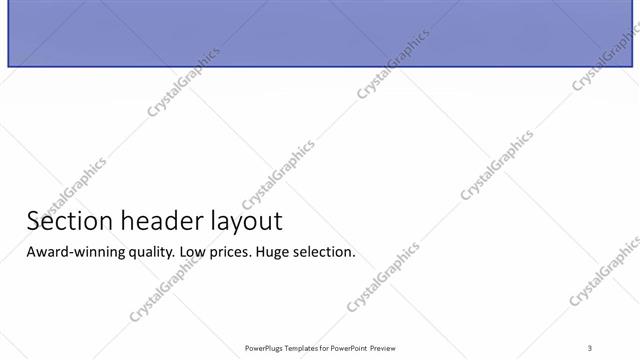 Section Header presentation slide layout