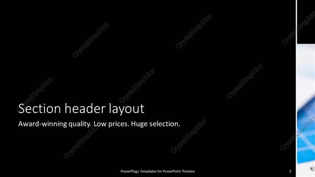 Section Header presentation slide layout