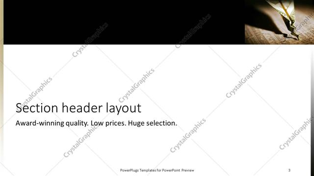 Section Header presentation slide layout