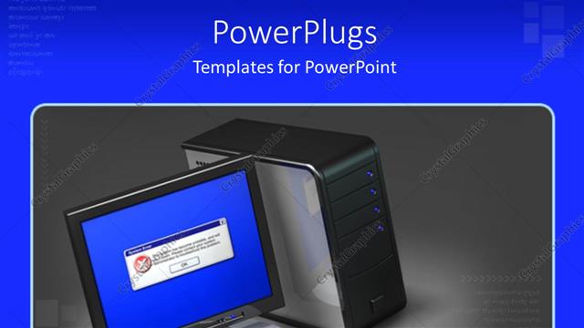  Presentation with cpu - A monitor and a cpu with grayish background