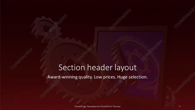 Section Header presentation slide layout