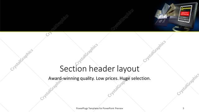 Section Header presentation slide layout