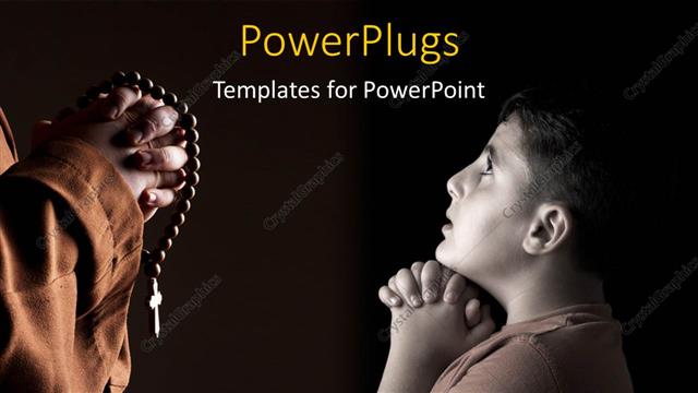  Presentation with black child - Monk and child praying with black color