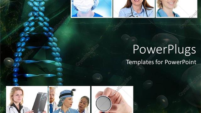  Presentation with medical dna - Montage of various medical professionals on DNA helix background