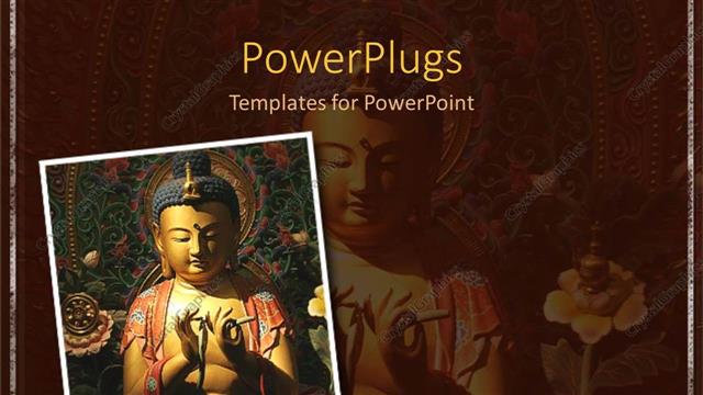  Presentation with buddha - Mosaic of Buddha with colorful flowers and white frame