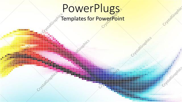  Presentation with rainbow wave - Mosaic rainbow wave pattern on white background