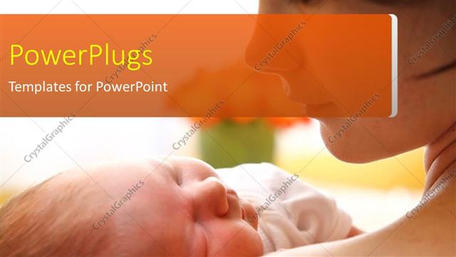  Presentation with cool - Mother carrying beautiful baby in hand on cool background?