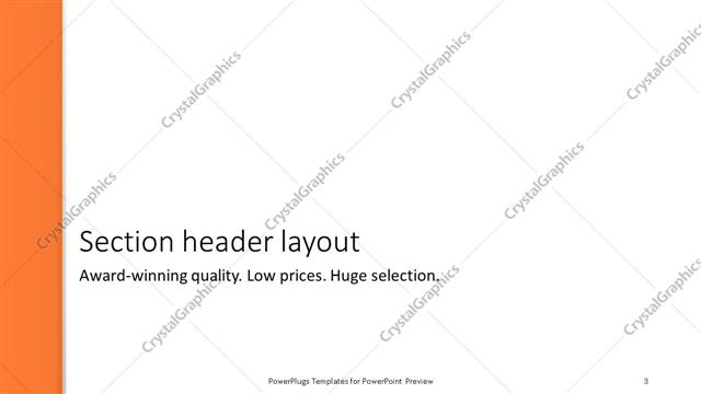 Section Header presentation slide layout
