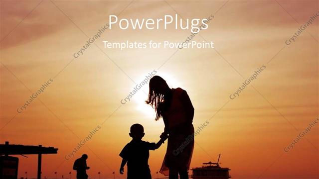  Presentation with mother child - A mother and a child on a beach