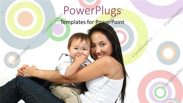  Presentation with mother child - A mother with her child and colorful background