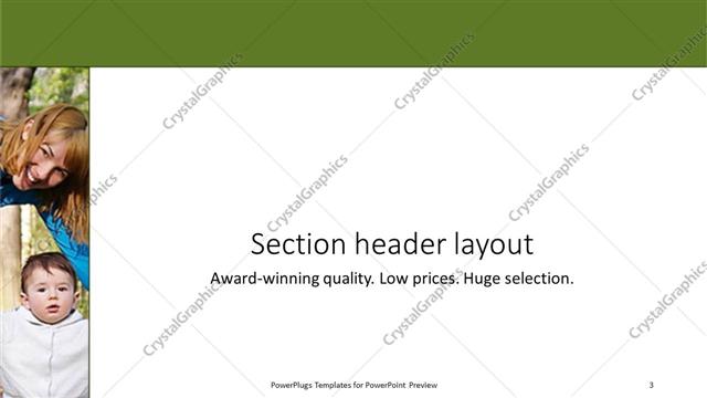 Section Header presentation slide layout
