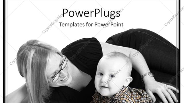  Presentation with mother child - A mother with her child with white background