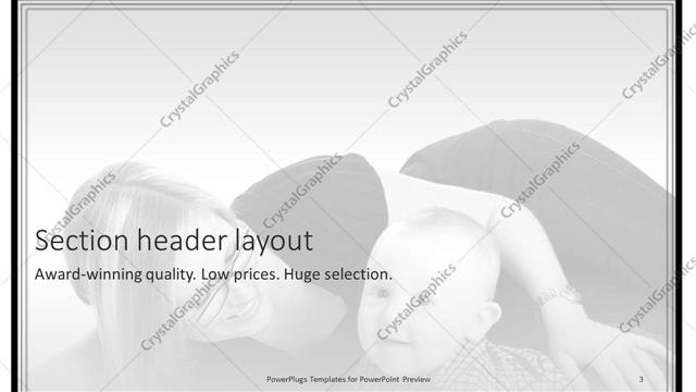 Section Header presentation slide layout