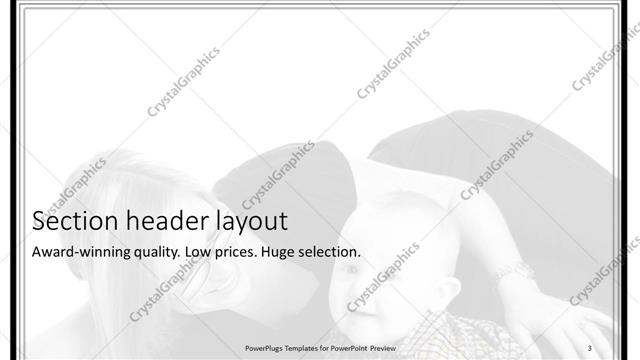 Section Header presentation slide layout