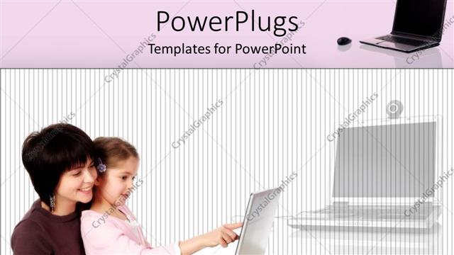  Presentation with working mother - A mother with her child working on the laptop