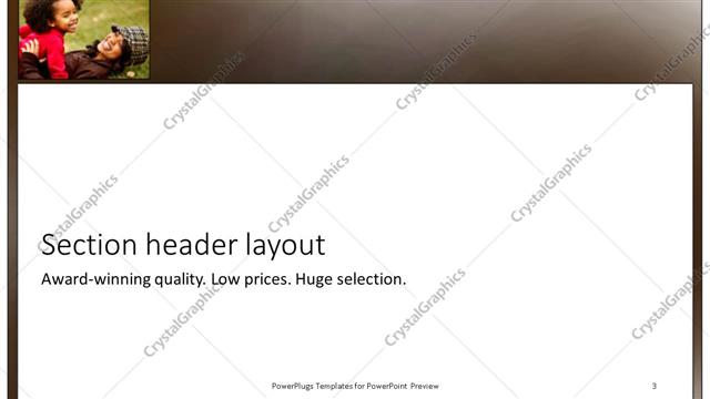 Section Header presentation slide layout