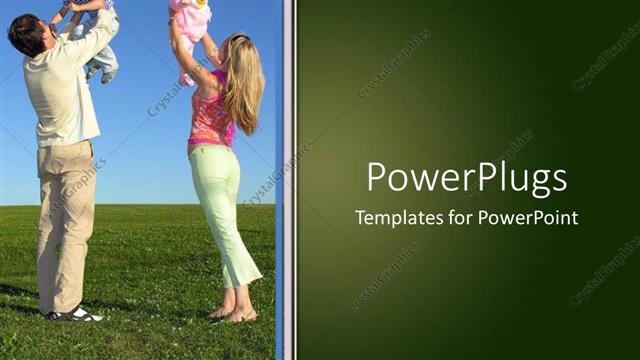  Presentation with babies - A mother and a father lifting their babies