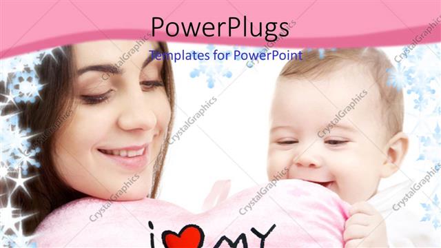  Presentation with happy baby - A mother happy with her child and pinkish background