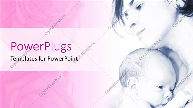  Presentation with motherhood - Mother hold her baby in black and white color