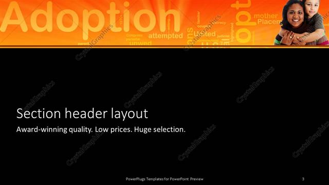 Section Header presentation slide layout
