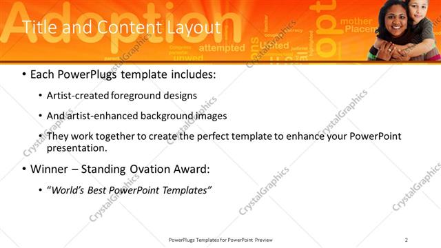 Title and Content presentation slide layout