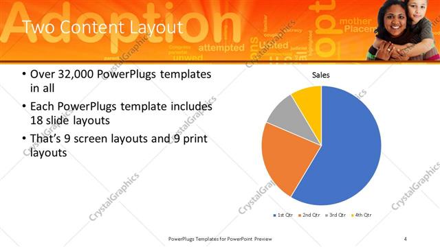 Two Content presentation slide layout