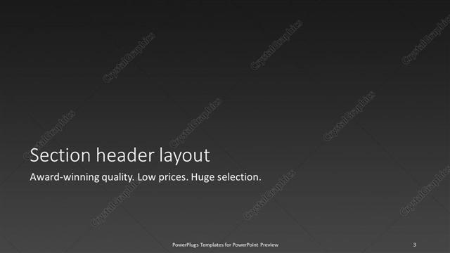 Section Header presentation slide layout