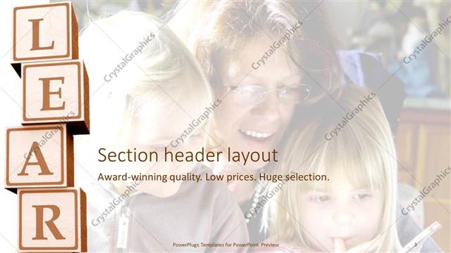 Section Header presentation slide layout