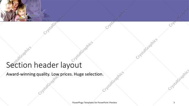 Section Header presentation slide layout