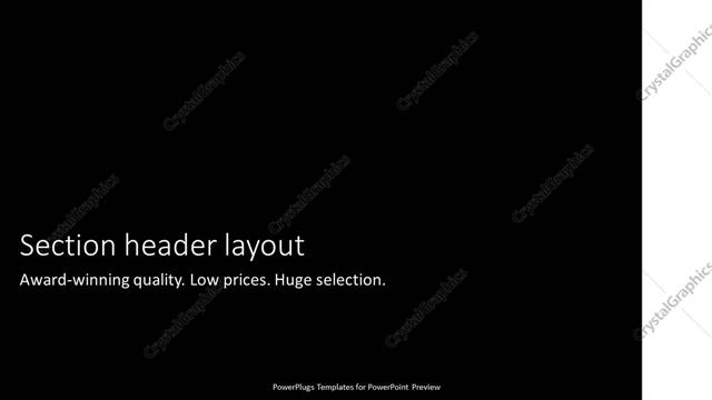Section Header presentation slide layout